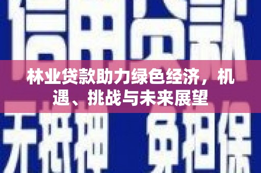 郁南林业贷款助力绿色经济，机遇、挑战与未来展望