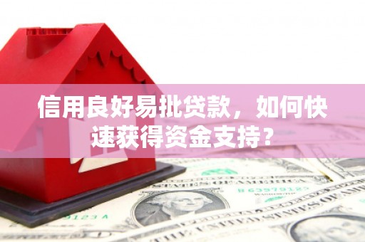 郁南信用良好易批贷款，如何快速获得资金支持？