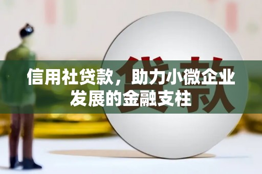 郁南信用社贷款，助力小微企业发展的金融支柱