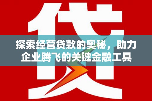 郁南探索经营贷款的奥秘，助力企业腾飞的关键金融工具