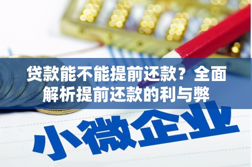 郁南贷款能不能提前还款？全面解析提前还款的利与弊