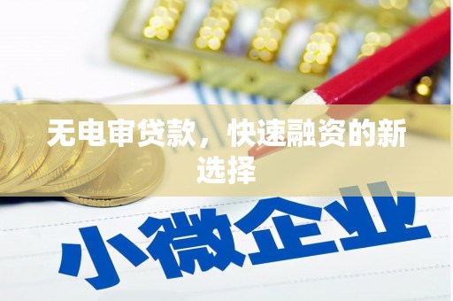 郁南无电审贷款，快速融资的新选择