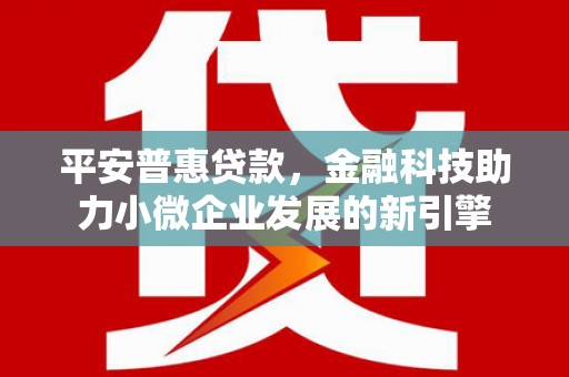 郁南平安普惠贷款，金融科技助力小微企业发展的新引擎
