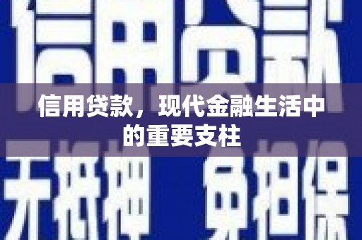 郁南信用贷款，现代金融生活中的重要支柱