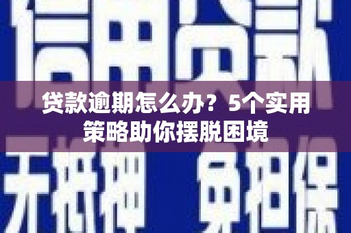 郁南贷款逾期怎么办？5个实用策略助你摆脱困境