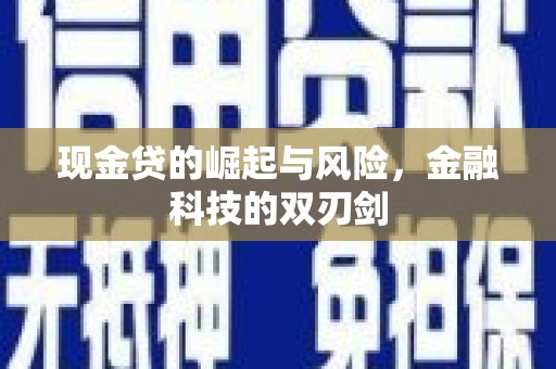郁南现金贷的崛起与风险，金融科技的双刃剑