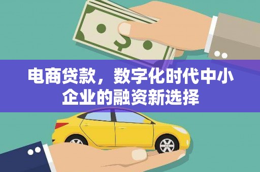 郁南电商贷款，数字化时代中小企业的融资新选择