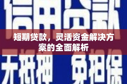 郁南短期贷款，灵活资金解决方案的全面解析