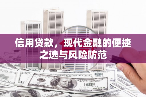 郁南信用贷款，现代金融的便捷之选与风险防范