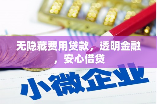 郁南无隐藏费用贷款，透明金融，安心借贷