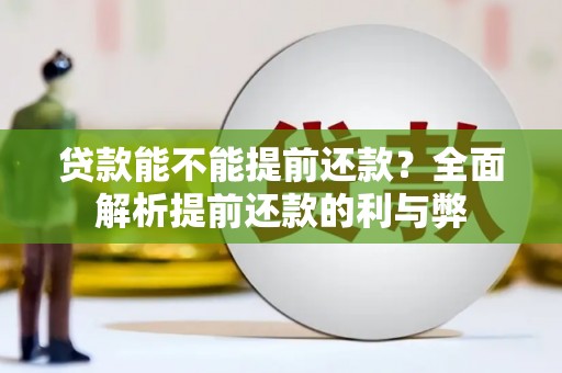 郁南贷款能不能提前还款？全面解析提前还款的利与弊