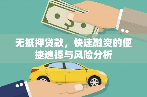 郁南无抵押贷款，快速融资的便捷选择与风险分析