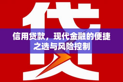 郁南信用贷款，现代金融的便捷之选与风险控制