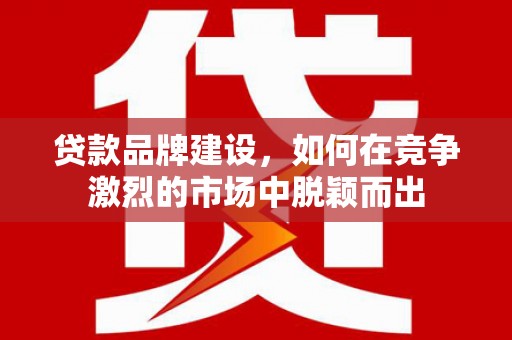 郁南贷款品牌建设，如何在竞争激烈的市场中脱颖而出
