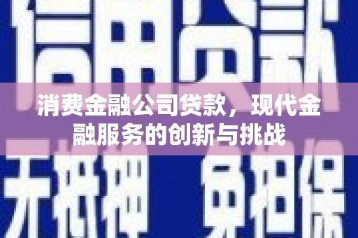 郁南消费金融公司贷款，现代金融服务的创新与挑战