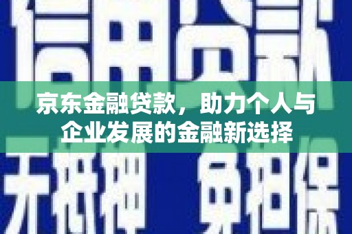 郁南京东金融贷款，助力个人与企业发展的金融新选择