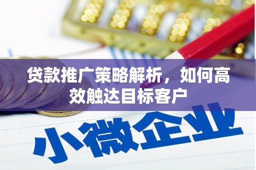 郁南贷款推广策略解析，如何高效触达目标客户