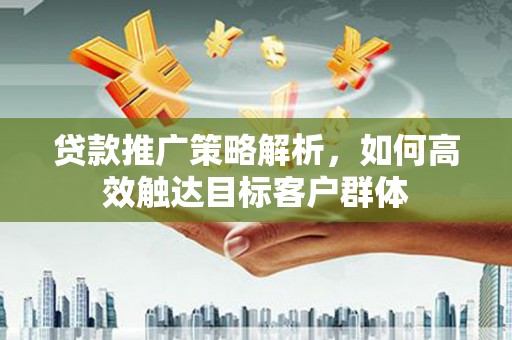 郁南贷款推广策略解析，如何高效触达目标客户群体