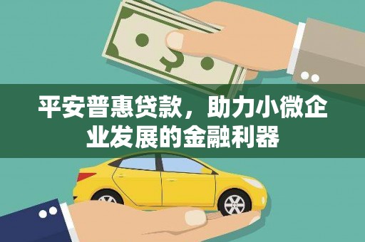 郁南平安普惠贷款，助力小微企业发展的金融利器
