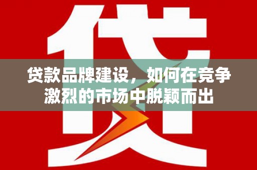 郁南贷款品牌建设，如何在竞争激烈的市场中脱颖而出