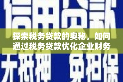 郁南探索税务贷款的奥秘，如何通过税务贷款优化企业财务