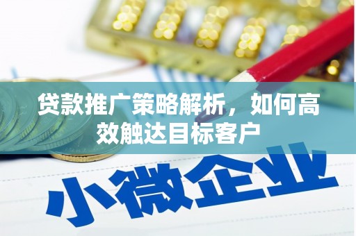 郁南贷款推广策略解析，如何高效触达目标客户