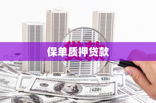 郁南保单质押贷款