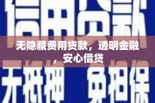 郁南无隐藏费用贷款，透明金融，安心借贷