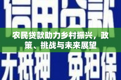 郁南农民贷款助力乡村振兴，政策、挑战与未来展望