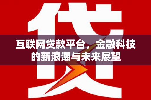 郁南互联网贷款平台，金融科技的新浪潮与未来展望