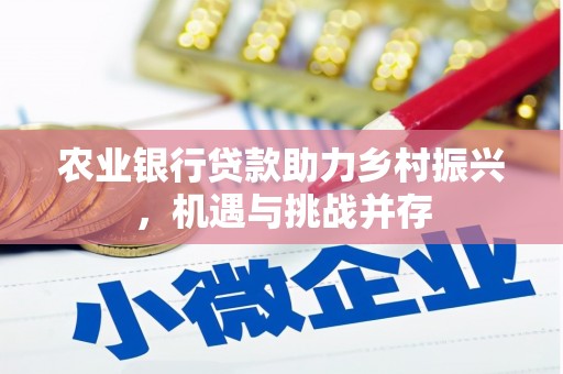 郁南农业银行贷款助力乡村振兴，机遇与挑战并存