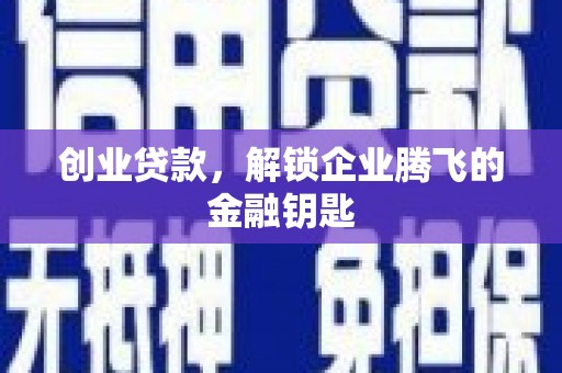 郁南创业贷款，解锁企业腾飞的金融钥匙